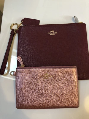 £19.30 • Buy Coach Leather Double Pouch/Wristlet