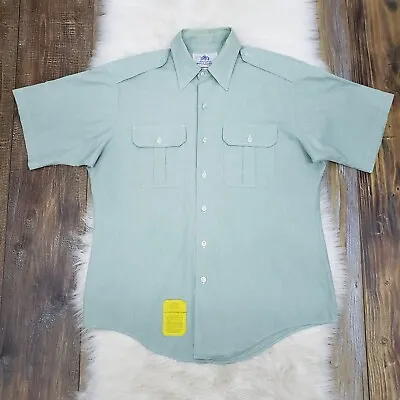DSCP Garrison Collection Green Military Short Sleeve Uniform Top Shirt 16.5 M • $14.95