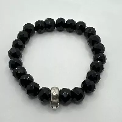 Genuine THOMAS SABO Black Obsidian Charm Bracelet Large Genuine • $39