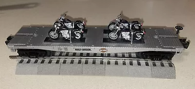 MTH RailKing Harley-Davidson Flat Car W/ Sportster Motorcycles 30-76182 O Gauge • $32