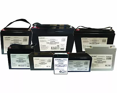 £69.19 • Buy Ultramax 12v / 24v Lithium Iron Phosphate LiFePO4 Battery For Boat Marine Yacht