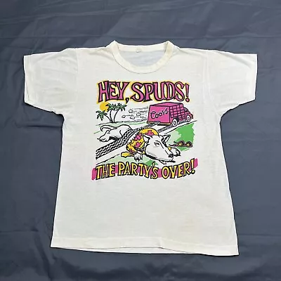 Vintage 80s Novelty T-Shirt Med Hey Spuds The Party’s Over Budweiser Coors Beer • $49.99