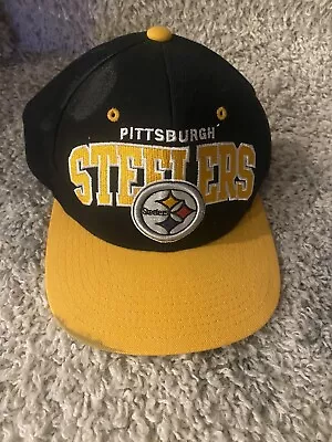 Pittsburgh Steelers Hat Cap SnapBack Adult One Size Black Mitchell N Ness Mens** • $18.88