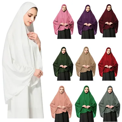 Muslim Women Prayer Dress Long Scarf Hijab Dress Islamic Large Overhead Clothes • $10.16