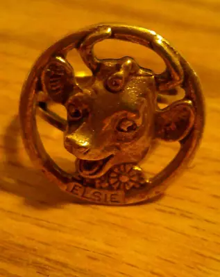 Vintage Elsie The Cow Borden Adjustable  Metal Ring • $15