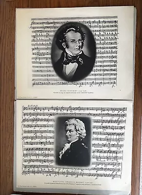 Vintage Portraits Music Lovers composers Mozart  And Schubert Sheet Music • $20