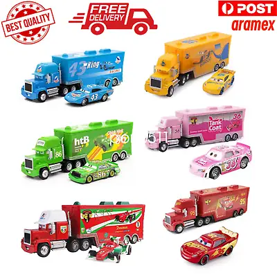 2pcs Disney Pixar Cars Mcqueen Mack Truck&car The King Jackson Storm Toy Car Au • $26.99