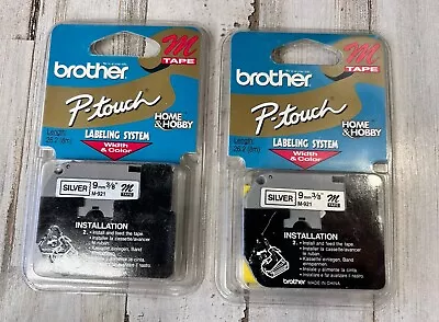 Lot Of 2 Brother P-Touch M-921 Silver Tape Cartridge For P-Touch Labelers • $18.88