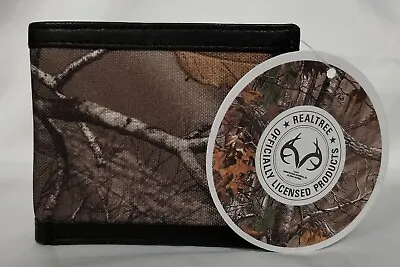 Realtree Camo Canvas And Genuine Leather Bifold Wallet With RFID Blocker • $15.99
