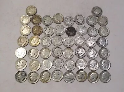 1952 US Dimes 90% Silver Roll Of 50 • $111.40