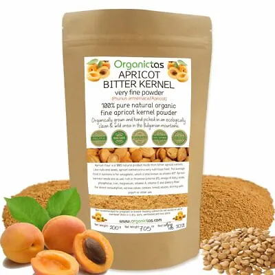 BITTER APRICOT SEED Powder - Organic Raw Kernel Premium Quality 200g / 7.05oz • £11.99