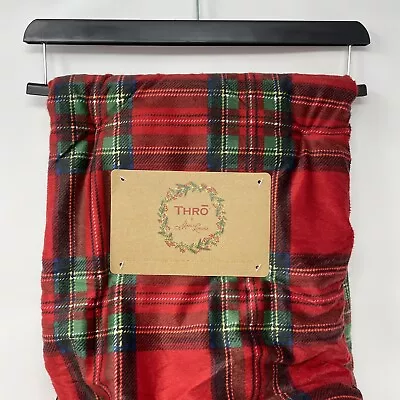 Thro By Marlo Lorenz Sherpa 50x70 Plaid Red Throw Blanket Christmas Holiday • $34.99