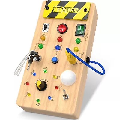 Montessori Toddler Toys-Baby Wooden Busy Board-Sensory Toys With Light Switch • $27.84