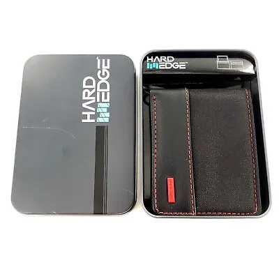 Hard Edge Mens Bi-Fold Wallet W/ Tin Canvas Material Black Brand New • $15