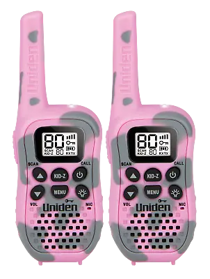 Uniden UH45CP PINK TWIN PACK 80 Channel UHF Walkie Talkie Radio With Kid Zone • $70.88