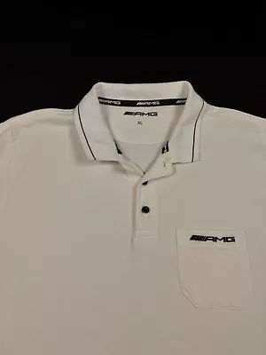 Mercedes Benz AMG Polo Shirt White Slim Fit Golf Men's XL • $21.24