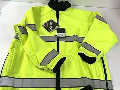 Mens 2xl Tall Blauer 9691 Gore-tex Reversible Rain Coat Black/hi-vis Yellow 2xl • $119.99