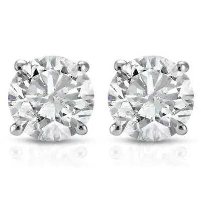 $189.99 • Buy 1/2Ct TW Round Real Diamond Studs Women's Earrings 14K White Or Yellow Gold