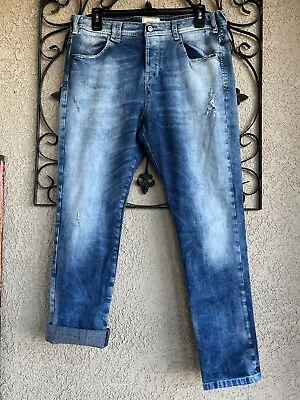 $45 • Buy MET Boyfriend Cut Embellished Jeans - Size 29 - Blue