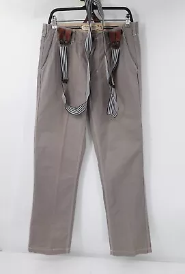 John Varvatos Converse Pants Mens 30 32x32 Chuck Button Fly Suspenders Chino • $39.95