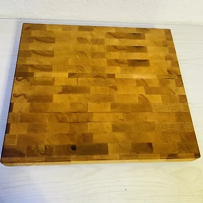 Large Vintage Chop Block Wood Butcher Cutting Board 18x16x2 Footed • $99.99