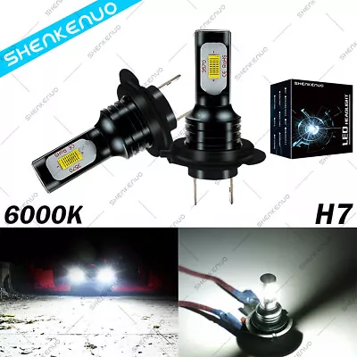 White H7 LED Headlight Bulb Kit High Low Beam Fog Light 80W 6000K Bulbs US • $16