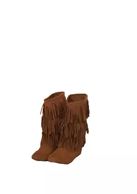 Ladies Western Boots Pull On Fringe Boot Women Tassel Comfort Size 8 • $23.39