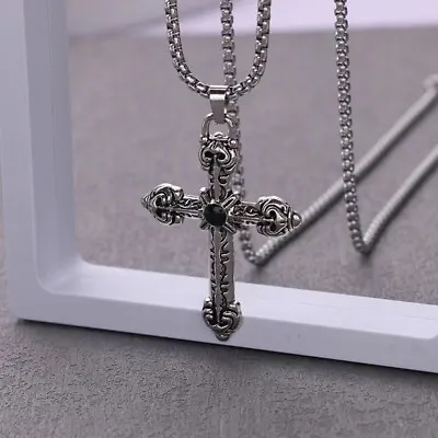 Cross Pendant Necklace For Men Stainless Steel Titanium Necklace18-36 InchesE25 • $5.90