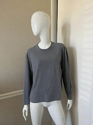 GUCCI Italy VINTAGE! Heather Gray Wool Knit Crew Neck Long Sleeve T-Shirt Sz S • $69.99