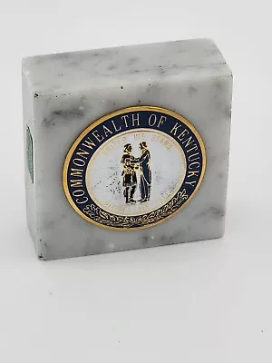 Kentucky Marble Paperweight VTG Commonwealth Of State Seal United We Stand Italy • $42.46