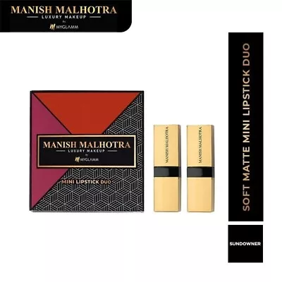 Myglamm Manish Malhotra Soft Matte Mini Combo Gift Set Lipstick Set - Sundowner • $18.67