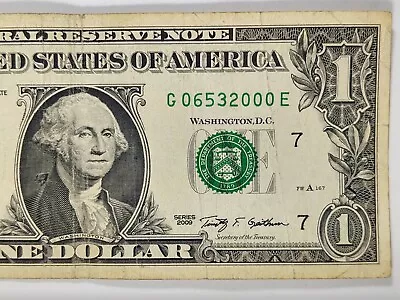 Zip Code 0-65320-00 Armstrong Minnesota Fancy Serial Number One Dollar Bill • $4.99