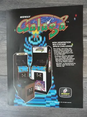 Galaga Video Arcade Machine Flyer Original Midway Brochure • $100