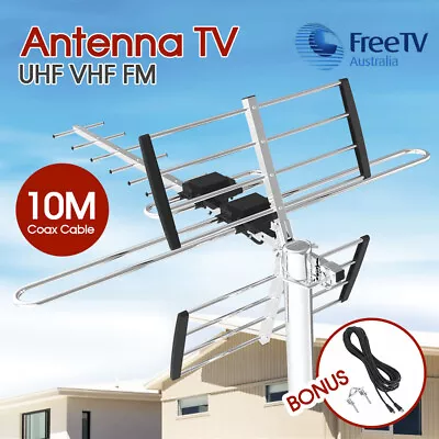 Digital TV Outdoor Antenna Aerial UHF VHF FM AUSTRALIAN Signal Amplifier Booster • $26.99