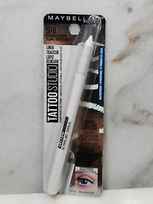 Maybelline Tattoo Studio WATERPROOF Eyeliner 970 POLISHED WHITE New FREE SHIP • $9.55