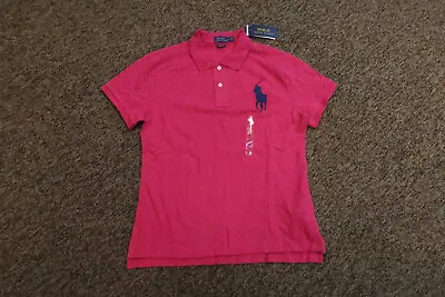 New Polo Ralph Lauren Women's SKINNY FIT Big Pony Polo Shirt - PINK - Large • $19.95