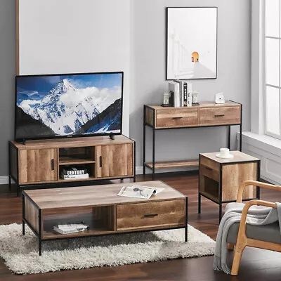 Grey Oak Coffee Table Lamp Table TV Stand Cabinet Console Side Table Sideboard • £39.95