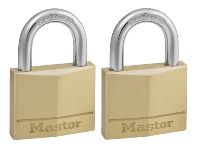 MasterLock 140EURT Solid Brass 40mm Padlock 4-Pin - Keyed Alike X 2 • £22.55
