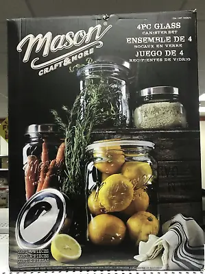 Mason Jar Glass Storage Set-4 Piece -new!! • $25