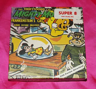 🌈 Mighty Mouse Frankenstein's Cat #525 Super 8mm Ken Film Reel Terrytoons Movie • $9.95