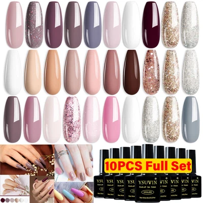 £6.49 • Buy 10PCS Nail Gel Polish Set Soak Off UV LED Colour Base Top Coat Nail Varnish