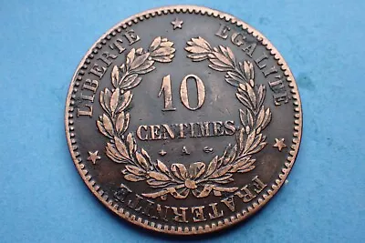 France 10 Centimes 1872 A As Shown. • £0.99