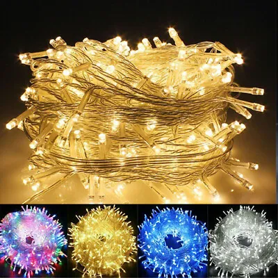 20-1000LED Fairy String Lights Battery/Solar/Mains Plug In Outdoor Wedding Party • £20.99