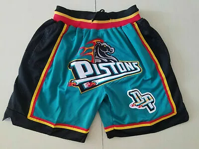 Detroit Pistons Men's Vintage Basketball Shorts Stitched Green Size:S-XXL • $35.99