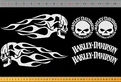 $32 • Buy Harley Davidson Motorcycle Quality Stickers REFLECTIVE Helmet And Fairing Decals