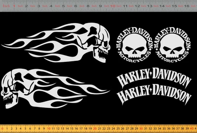 $32 • Buy Harley Davidson Motorcycle Quality Stickers REFLECTIVE Helmet And Fairing Decals