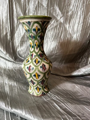 £84.15 • Buy Safi EARLY Moroccan OOAK Miniature Pottery Small Bud Vase Signed Hand Painted