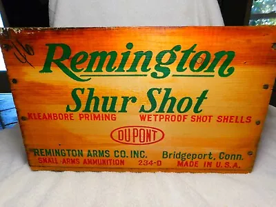 Remington Shur Shot 12 Gauge Kleenbore Shotgun Shell Wooden Ammo Box Wood Crate • $69.99