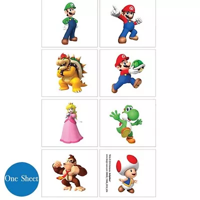 Super Mario Party Supplies TATTOOS SHEET Favour Genuine  • $4.55