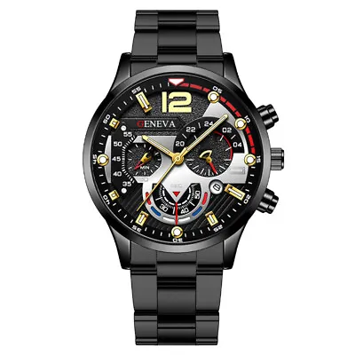 Fashion Men'S Sports Watches Luxury Stainless Steel Quartz Watch Men'S Business • $13.29